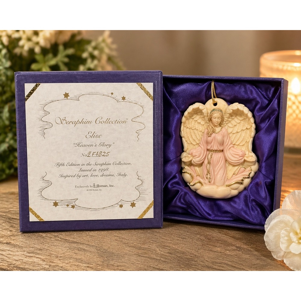 Seraphim Angel Elise‎ Heavens Glory Ornament 1998 Roman Italy Boxed COA